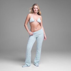 SKIMS SWEATER KNIT FOLDOVER PANTS IN CLOUD SIZE MEDIUM BNWT, $98